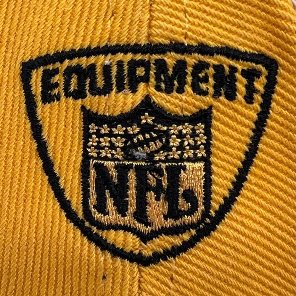 Vintage Pittsburgh Steelers Reebok NFL Equipment Cap OSFA Cotton Black Yellow - Picture 10 of 16